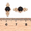 Brass Pave Faceted Glass Connector Charms FIND-T070-03B-3