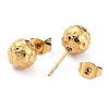 Ion Plating(IP) Textured Round Bead 304 Stainless Steel Stud Earring Findings EJEW-O104-01G-3