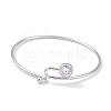 Clear Cubic Zirconia Diamond Bangle BJEW-G670-01P-3