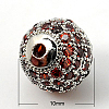 Brass Cubic Zirconia Beads X-ZIRC-D009-04P-2