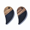 Opaque Resin & Walnut Wood Pendants RESI-T035-30B-2