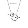 Stainless Steel Crystal Rhinestone Double Circle Pendant Necklaces XS3951-1-1