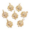 Brass Micro Pave Clear Cubic Zirconia Pendants ZIRC-H117-01G-4