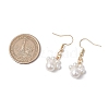 Round Shell Pearl Beads Dangle Earrings EJEW-JE06318-02-3