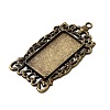 Vintage Tibetan Style Alloy Large Pendant Cabochon Bezel Settings TIBEP-M018-129AB-NF-3