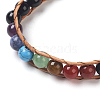 Natural Tiger Eye Cord Beaded Bracelets BJEW-E351-02G-5