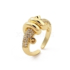 Rack Plating Brass Micro Pave Clear Cubic Zirconia Cuff Rings for Women RJEW-M028-117G-4