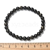 Natural Golden Sheen Obsidian Bead Stretch Bracelets BJEW-K212-A-020-4