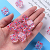 Transparent Printed Acrylic Beads MACR-S374-08A-03-5