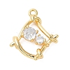 Brass Micro Pave Cubic Zirconia Pendants LS-KK-D091-04G-1