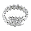 Non-Tarnish 201 Stainless Steel Leaf Wrap Open Cuff Ring for Women RJEW-N038-103P-2