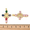 Brass Micro Pave Cubic Zirconia Pendants KK-M300-31G-3