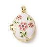 Brass Enamel Locket Pendants KK-F912-05B-G-2