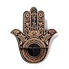 Hamsa Hand Wooden Crystal Sphere Display Stands AJEW-G047-01D-2