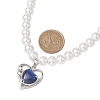 Natural Lapis Lazuli Heart Pendant Necklaces NJEW-JN04951-3
