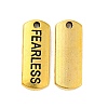 Tibetan Style Alloy Rectangle with Word Fearless Pendants TIBEP-Q043-064AG-RS-1