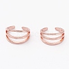 Brass Cuff Earrings EJEW-P188-02RG-2