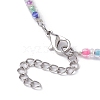 Acrylic Heart & Seed Beaded Necklace & Stretch Bracelet SJEW-JS01280-3