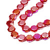 Electroplate Opaque Solid Color Glass Beads Strands EGLA-N002-27-B01-3