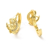 Cubic Zirconia Moon with Rabbit Hoop Earrings EJEW-E270-29G-2