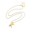 Brass & Plastic Pearl Letter Pendant Box Chain Necklaces for Women NJEW-U017-01G-11-3