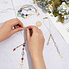 4Pcs 4 Colors Cross Zinc Alloy & Resin & Dyed Natural Gemstone Car Rearview Mirror Pendant Decorations HJEW-PH0002-03-3