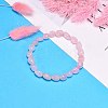 Natural Rose Quartz Bead Stretch Bracelets BJEW-K213-01-5