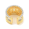 Brass Micro Pave Clear Cubic Zirconia Open Cuff Ring RJEW-M173-07C-G-3