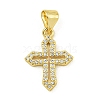 Rack Plating Brass Pave Cubic Zirconia Pendants KK-U029-02G-05-1