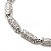 Clear Cubic Zirconia Column Link Chain Necklace NJEW-E074-04P-3