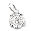 925 Sterling Silver Cubic Zirconia Pendants STER-Q001-02S-02-1