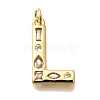 Brass Micro Pave Clear Cubic Zirconia Pendants KK-G521-01G-L-1