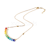 Shell Pearl & Faceted Glass Beads Pendant Necklace for Teen Girl Women X1-NJEW-TA00012-7