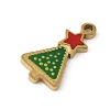 Christmas Theme Ion Plating(IP) 304 Stainless Steel Enamel Charms STAS-Z083-08G-01-2