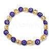 5Pcs 5 Style Natural Citrine & Lampwork Evil Eye & Seed Beaded Stretch Bracelets Set BJEW-JB09616-02-3