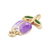 Golden Plated Alloy Enamel Pendants ENAM-L047-01G-02-2