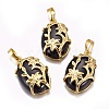 Natural Obsidian Pendants G-L512-F01-1