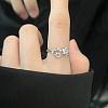 Alloy with Crystal Rhinestone Cuff Open Rings for Women FS-WG2A069-01-5