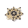 Glass Seed Beaded Snowflake Pendants PALLOY-MZ00953-01-4