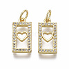 Brass Micro Pave Clear Cubic Zirconia Pendants X-KK-R133-004-06G-NF-1