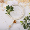 Cotton Rope & Wood Beads Knitting Wind Chime Pendant CF-TAC0001-08-5