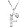 SHEGRACE Rhodium Plated 925 Sterling Silver Initial Pendant Necklaces JN902A-1