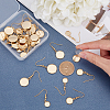 30Pcs 5 Style Flat Round Stainless Steel Dangle Earrings EJEW-UN0001-60-2