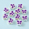 Alloy Enamel Butterfly Large Hole European Beads MPDL-R036-47E-3