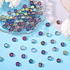 100Pcs 5 Styles Transparent Electroplated UV Plating Glass Beads GLAA-TA0003-19C-5