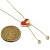 PVD Vacuum Plating 304 Stainless Steel Enamel Heart Pendant Necklaces NJEW-C063-04G-6