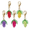 Glass Seed Beaded Grape Pendant Decoration HJEW-MZ00145-2