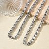 304 Stainless Steel Flower Link Chain Necklaces & Bracelets Sets SJEW-D091-04P-5