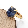 Hexagon Natural Lapis Lazuli Finger Rings RJEW-B113-02G-01-4