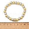 Brass Micro Pave Cubic Zirconia Beads Stretch Bracelets for Women Men BJEW-H201-01A-GP-5